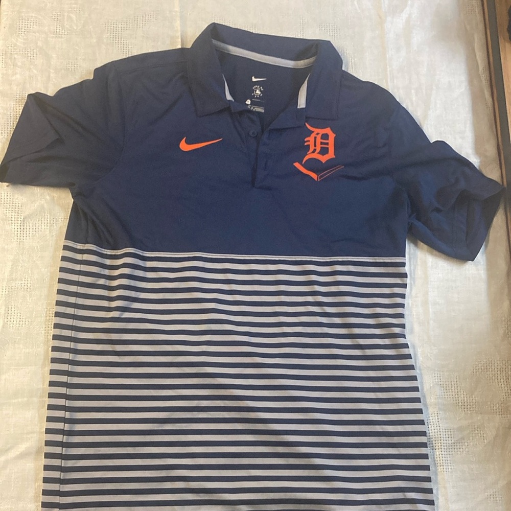 Blue Detroit Tigers Nike MLB Polo.. Size Medium.